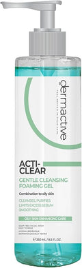 DERMACTIVE Acti-Clear Gentle Cleansing Gel – 250ml Purifies, Soothes, Balances – For Oily &Combined and Acne-Prone Skin