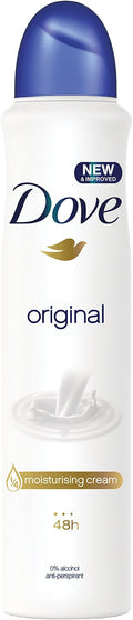 Dove Original with ¼ moisturising cream Anti-perspirant Aerosol subtle fragrance fresh deodorant 6 x 250 ml