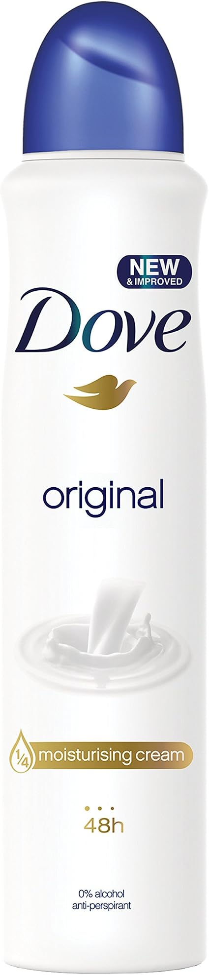 Dove Original with ¼ moisturising cream Anti-perspirant Aerosol subtle fragrance fresh deodorant 6 x 250 ml